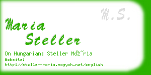 maria steller business card
